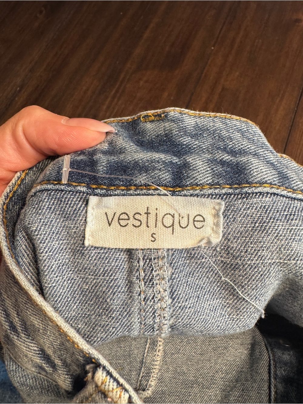 Vestique Lexi Denim Midi Skirt S Button Front High Rise Slit Medium Wash Y2K - Picture 10 of 11
